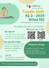 Tuyển sinh kỳ 3/2025